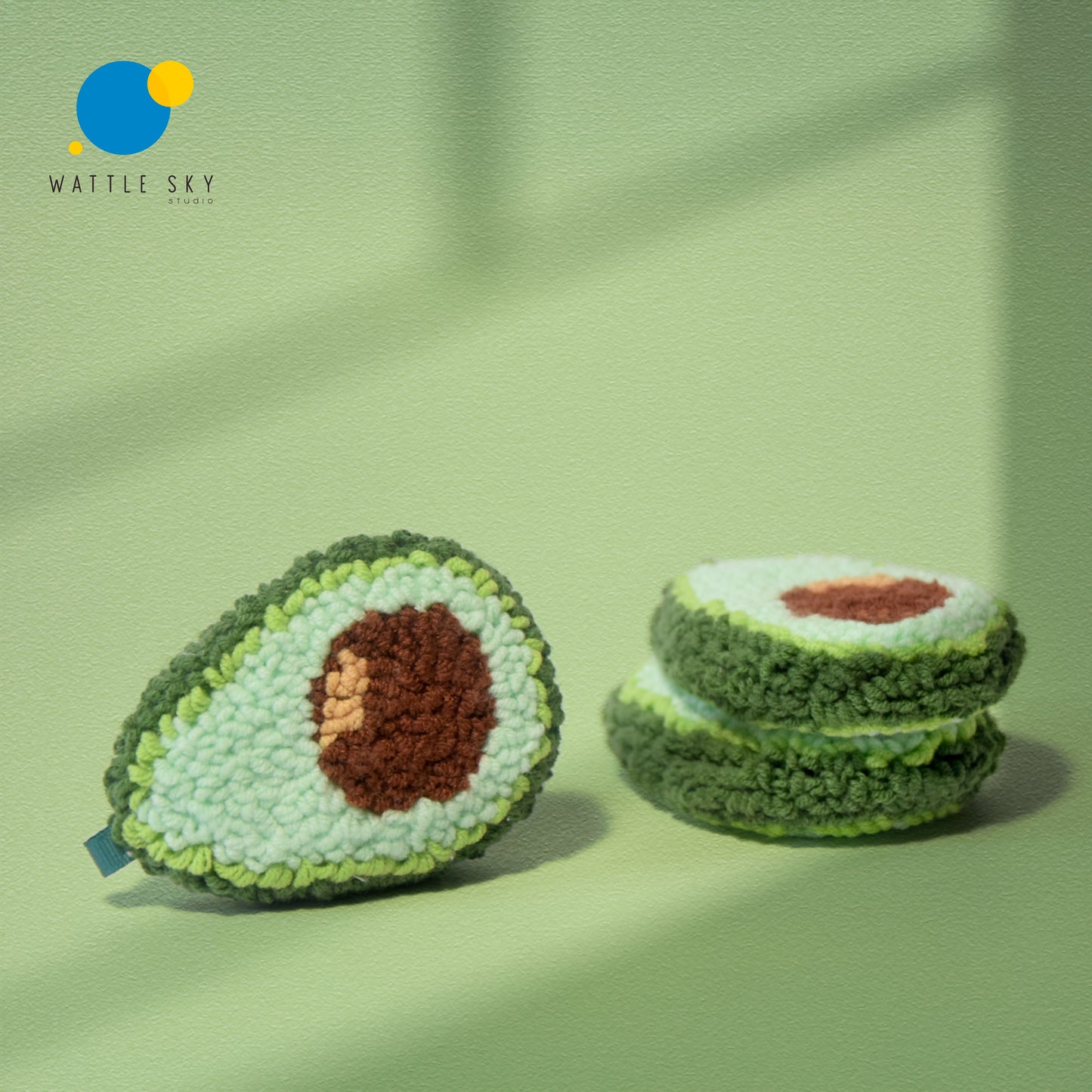Avocado Key Chain – Cute Punch Needle Key and Bag Charm
