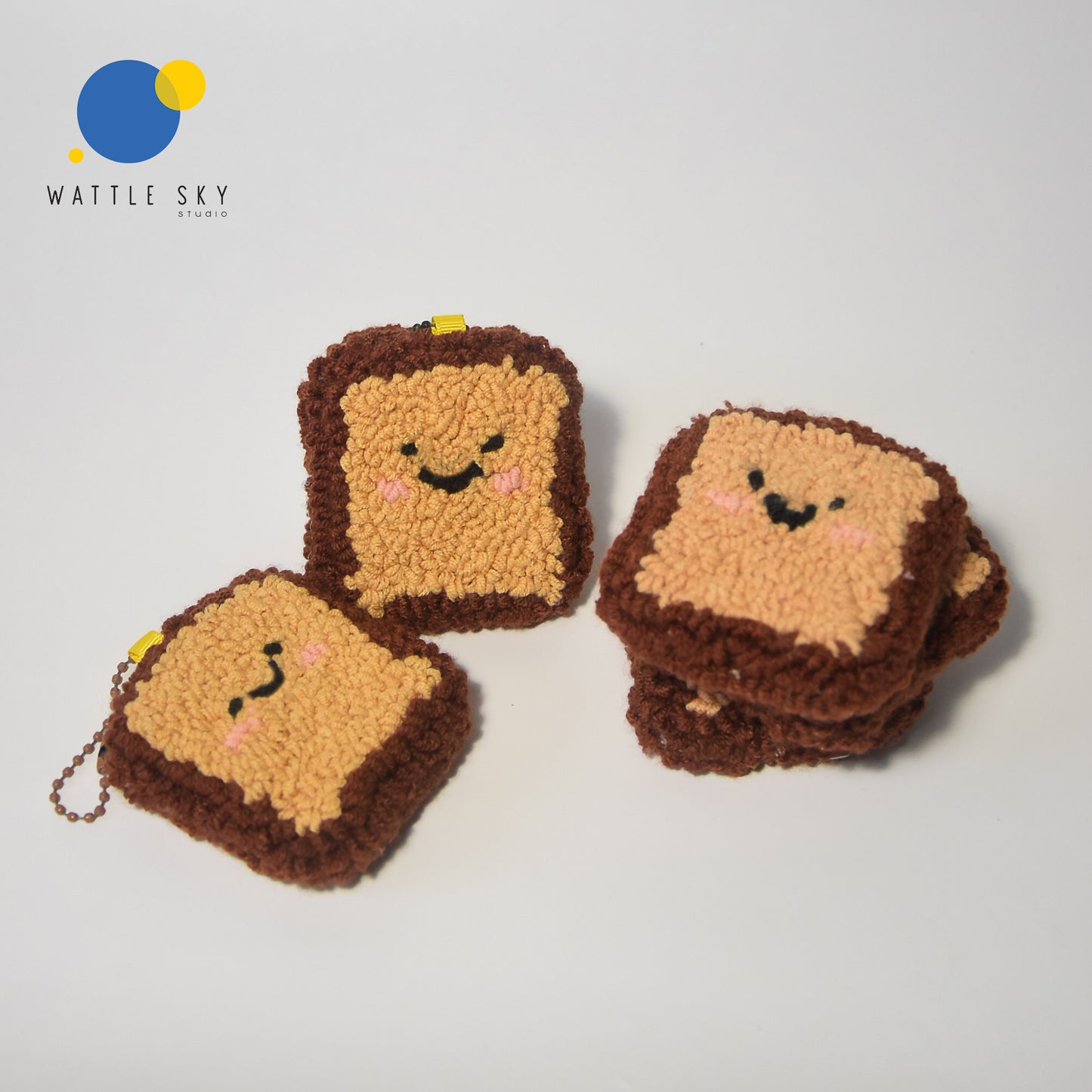 Toasties Key Chain – Cute Punch Needle Key and Bag Charm