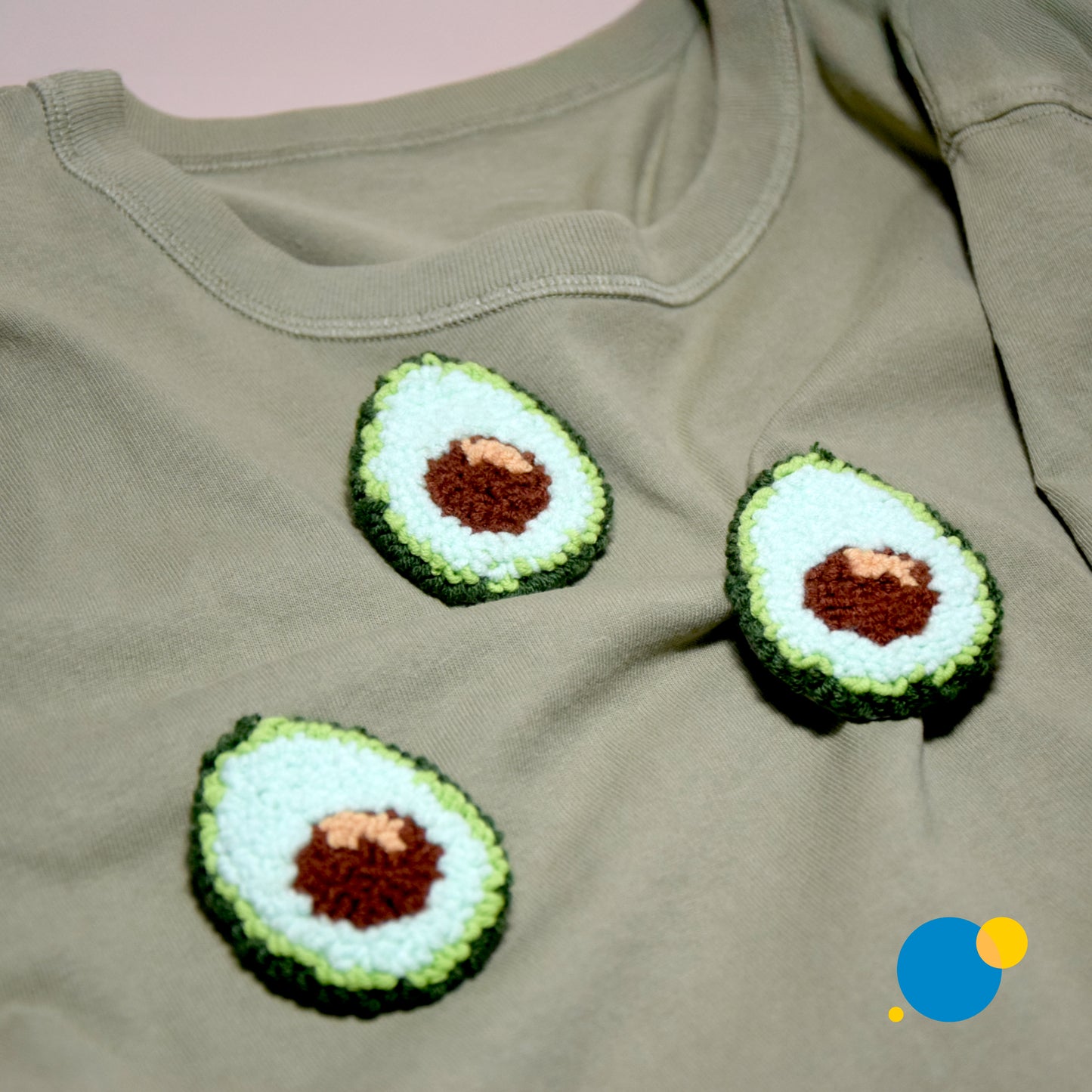 Avocado Brooch – Adorable Punch Needle Pin