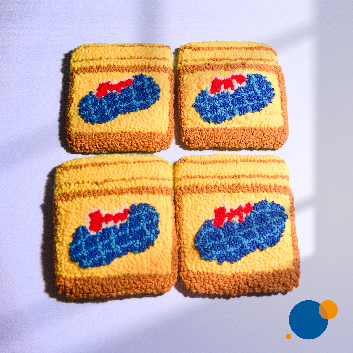 Peanut Butter Coaster - Punch needle coaster