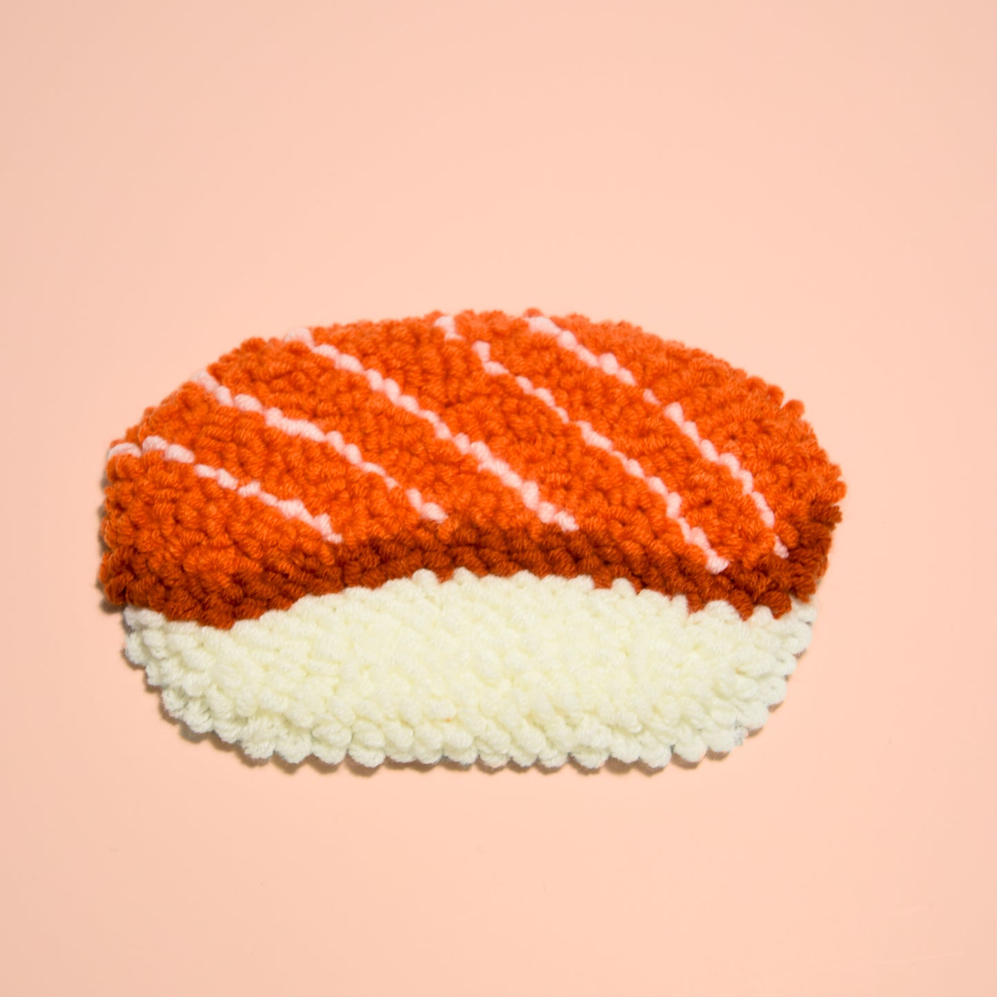Salmon Sushi Coaster - Punch needle coaster