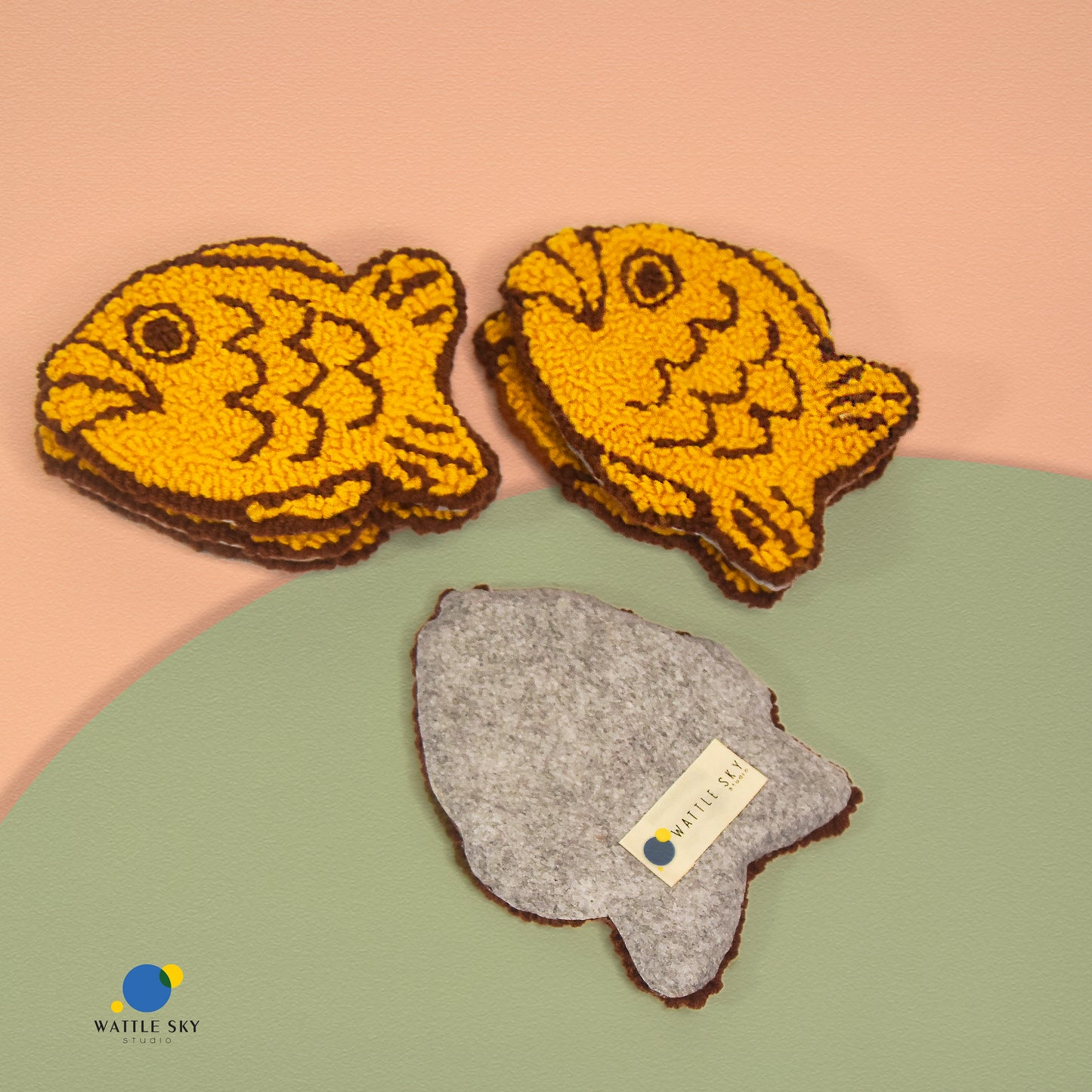 Fish cake Coaster - Punch needle