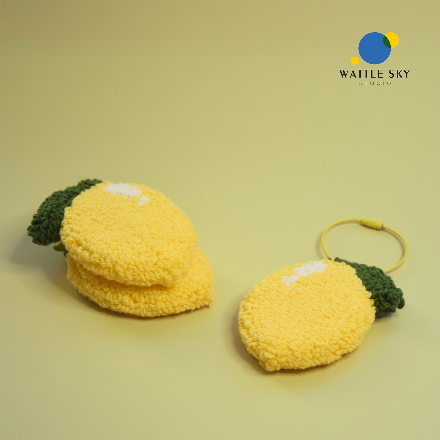Lemon Key Chain – Cute Punch Needle Key and Bag Charm