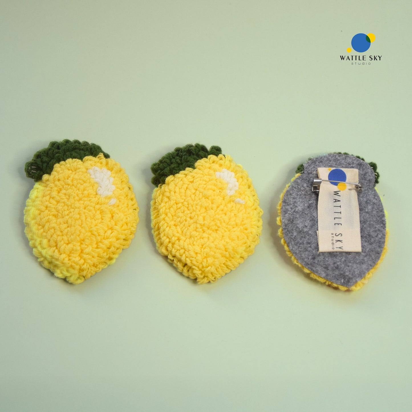 Lemon Brooch – Cute Punch Needle pin