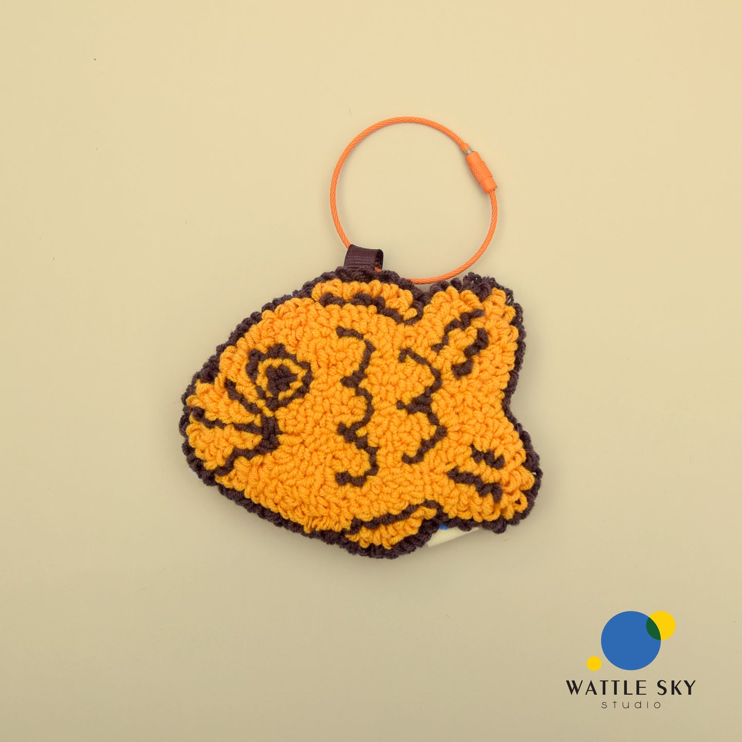 Fish Cake Taiyaki Key Chain – Cute Punch Needle Key and Bag Charm
