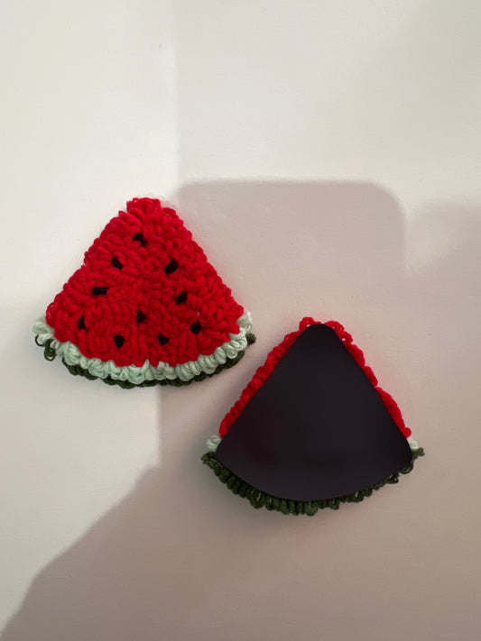 Watermelon Fridge Magnet – Cute Punch Needle Magnet