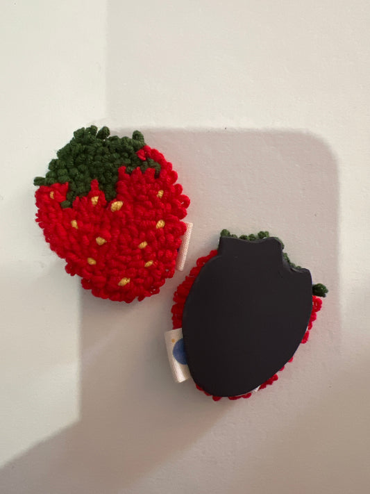 Strawberry  Fridge Magnet – Cute Punch Needle Magnet