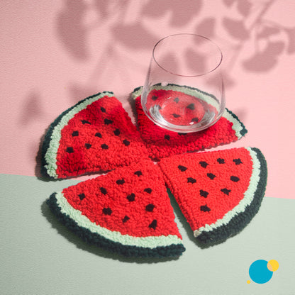 Water melon - Punch needle coaster