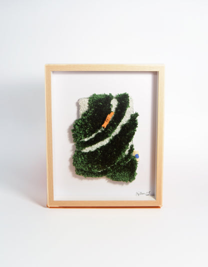 The dog on the field - Punch needle artwork