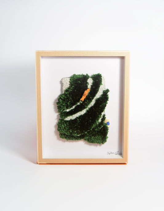 The dog on the field - Punch needle artwork