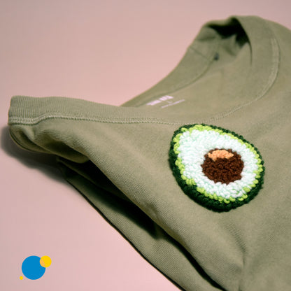 Avocado Brooch – Adorable Punch Needle Pin