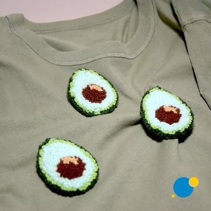Avocado Brooch – Adorable Punch Needle Pin