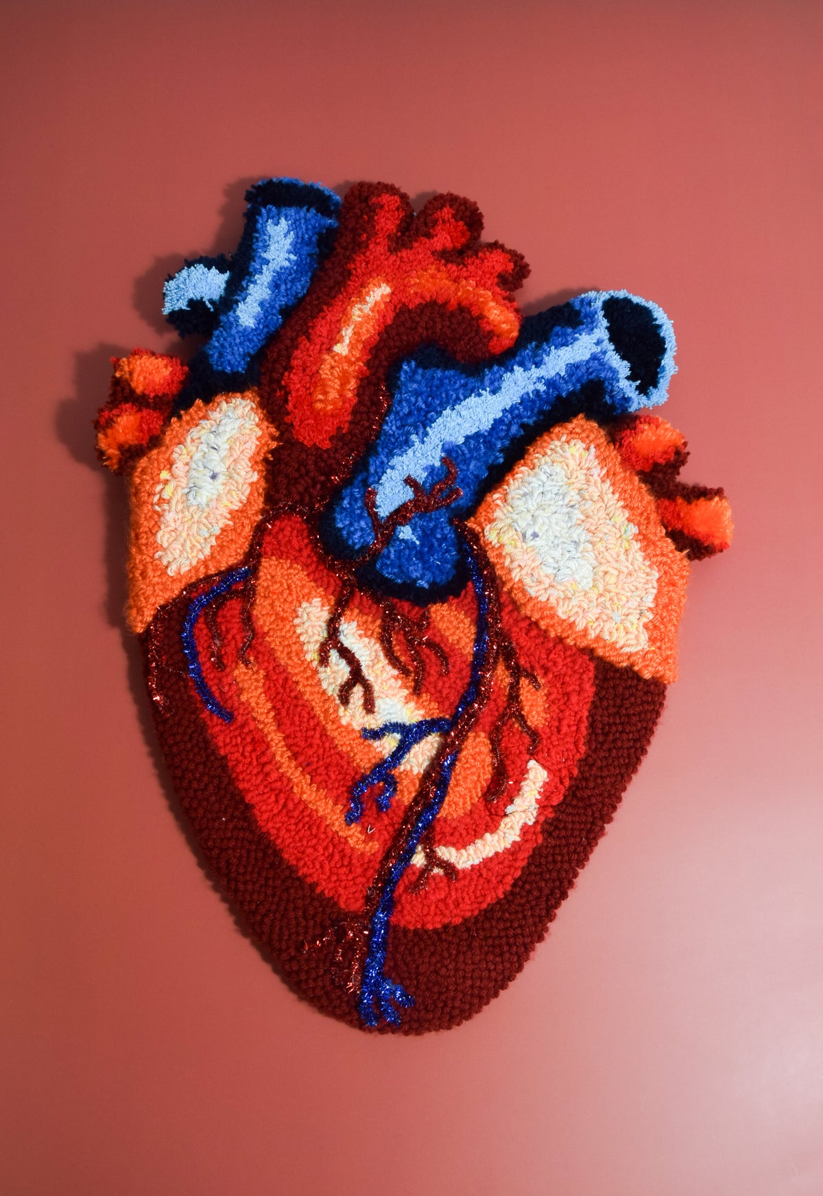 Anatomy heart - Punch needle artwork