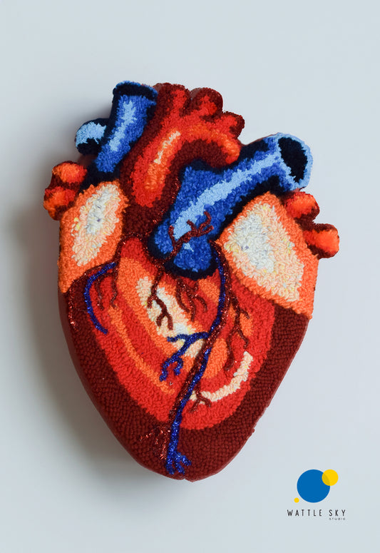 Anatomy heart - Punch needle artwork