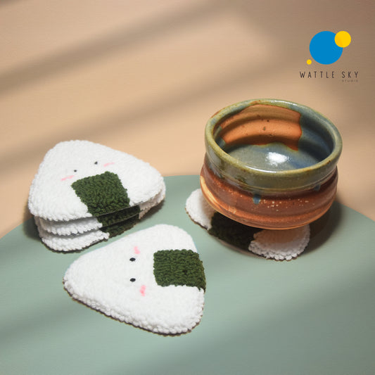 Onigiri Coaster - Punch needle