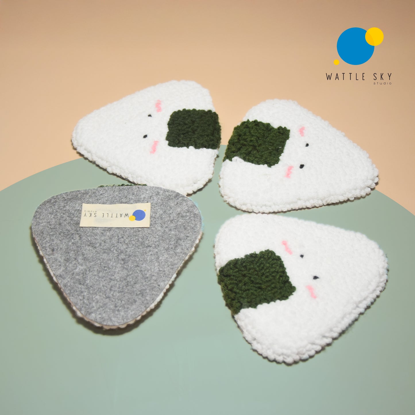 Onigiri Coaster - Punch needle