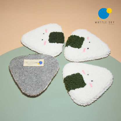 Onigiri Coaster - Punch needle
