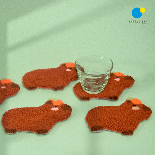 Capybara - Punch needle Coaster