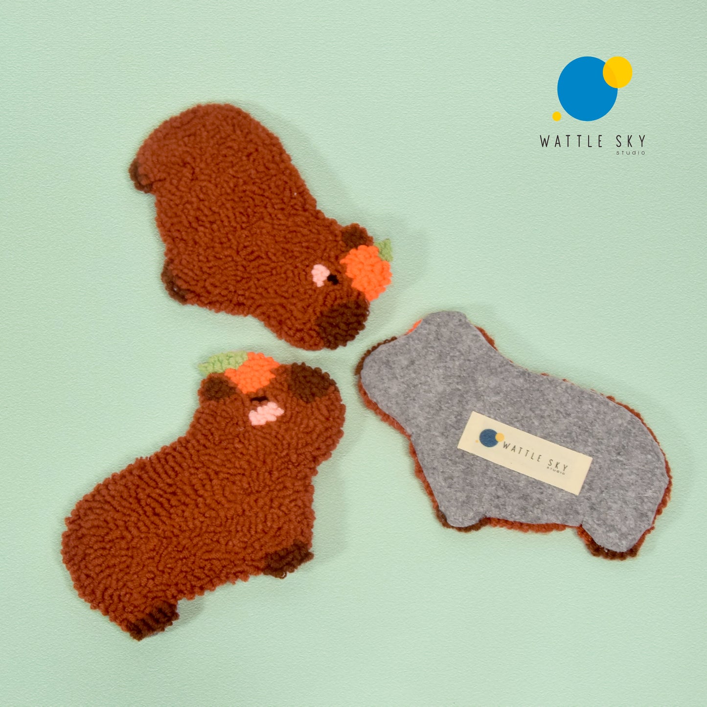 Capybara - Punch needle Coaster