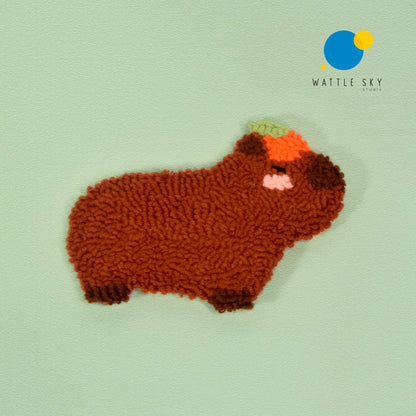 Capybara - Punch needle Coaster