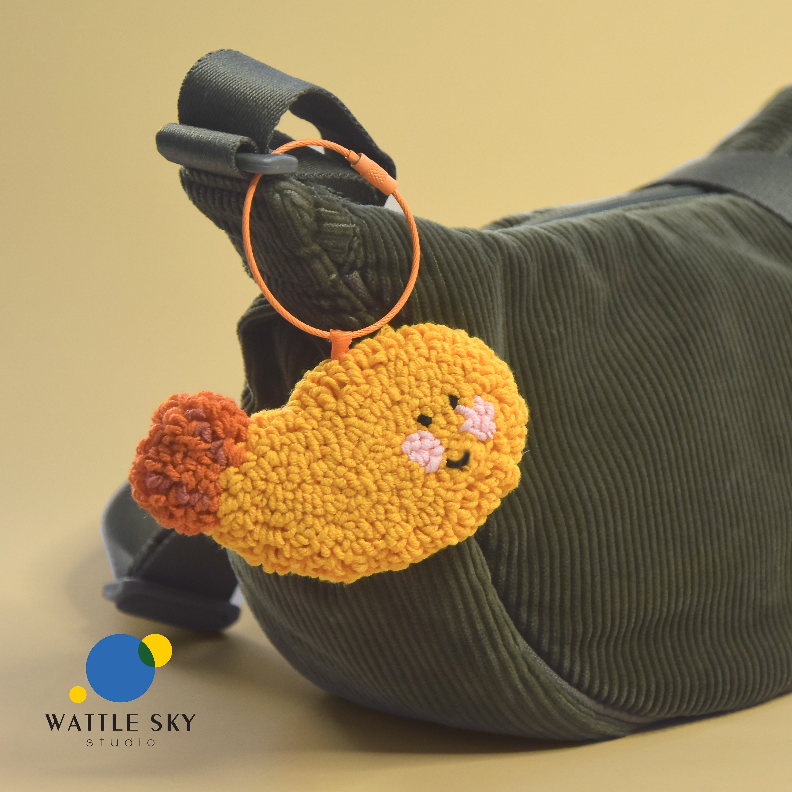Tempura Key Chain – Cute Punch Needle Key and Bag Charm – WATTLE