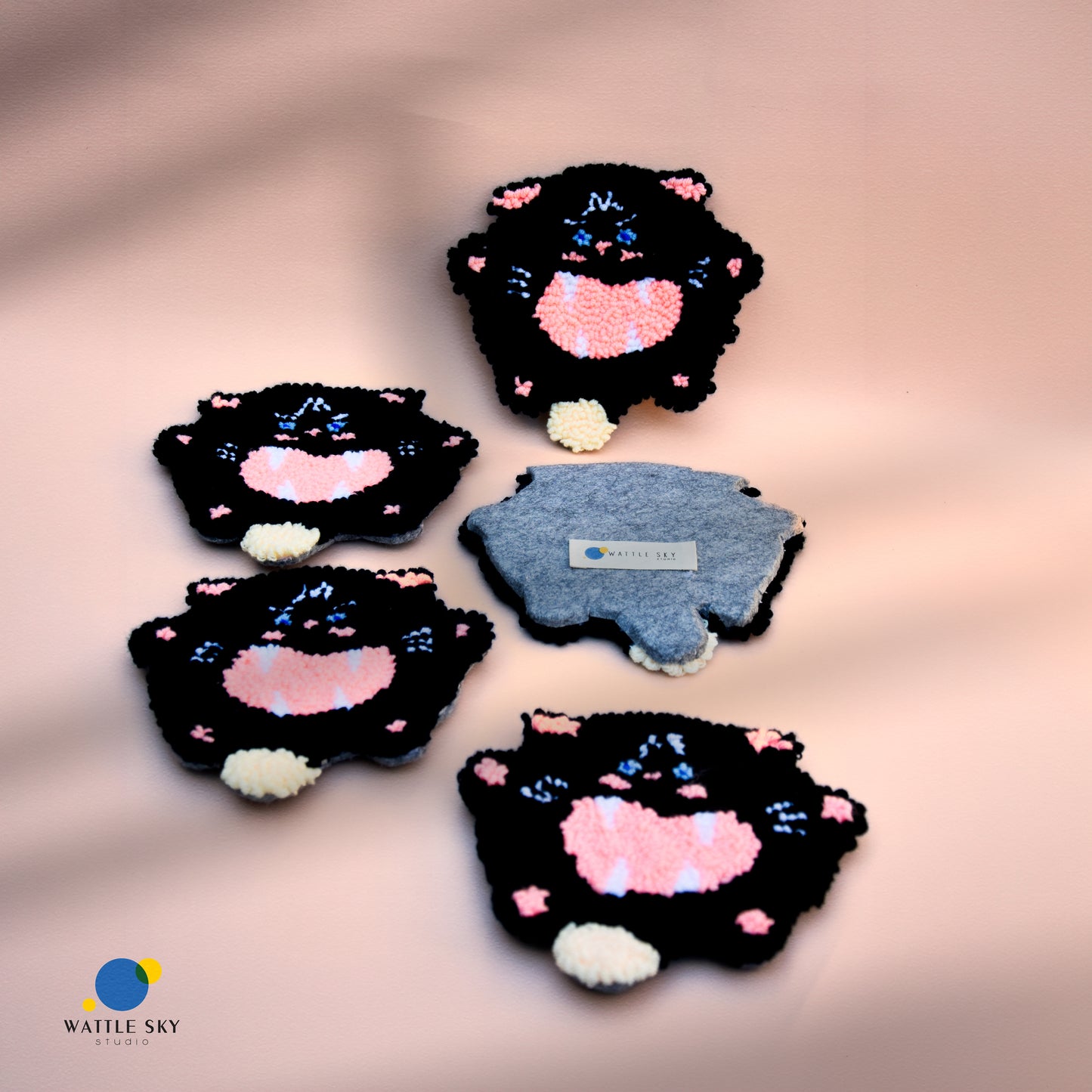Angry Mr Mun Cat - Punch needle Coaster