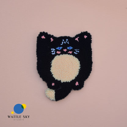 Mr Mun Cat 2 - Punch needle Coaster
