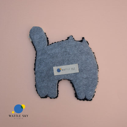 Scared Mr Mun Cat - Punch needle coaster