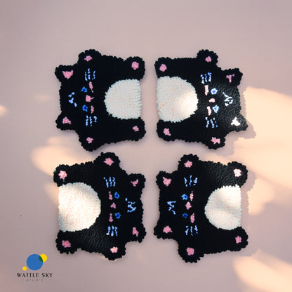 Mr Mun Cat - Punch needle Coaster
