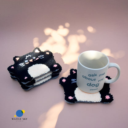 Mr Mun Cat - Punch needle Coaster