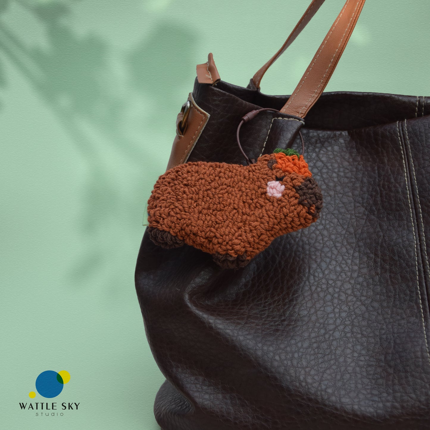 Capybara Key Chain – Cute Punch Needle Key and Bag Charm
