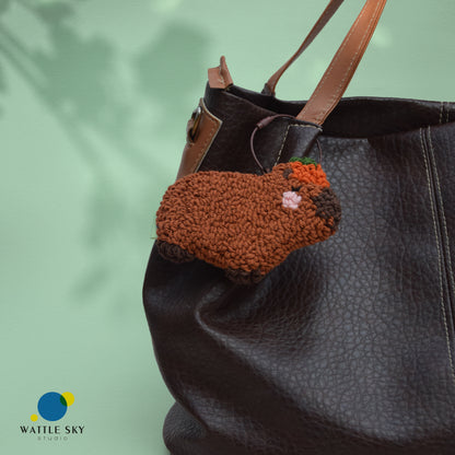 Capybara Key Chain – Cute Punch Needle Key and Bag Charm