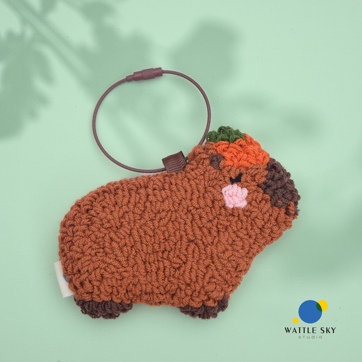 Capybara Key Chain – Cute Punch Needle Key and Bag Charm