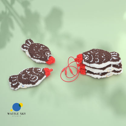 Fish soy sauce Key Chain – Cute Punch Needle Key and Bag Charm