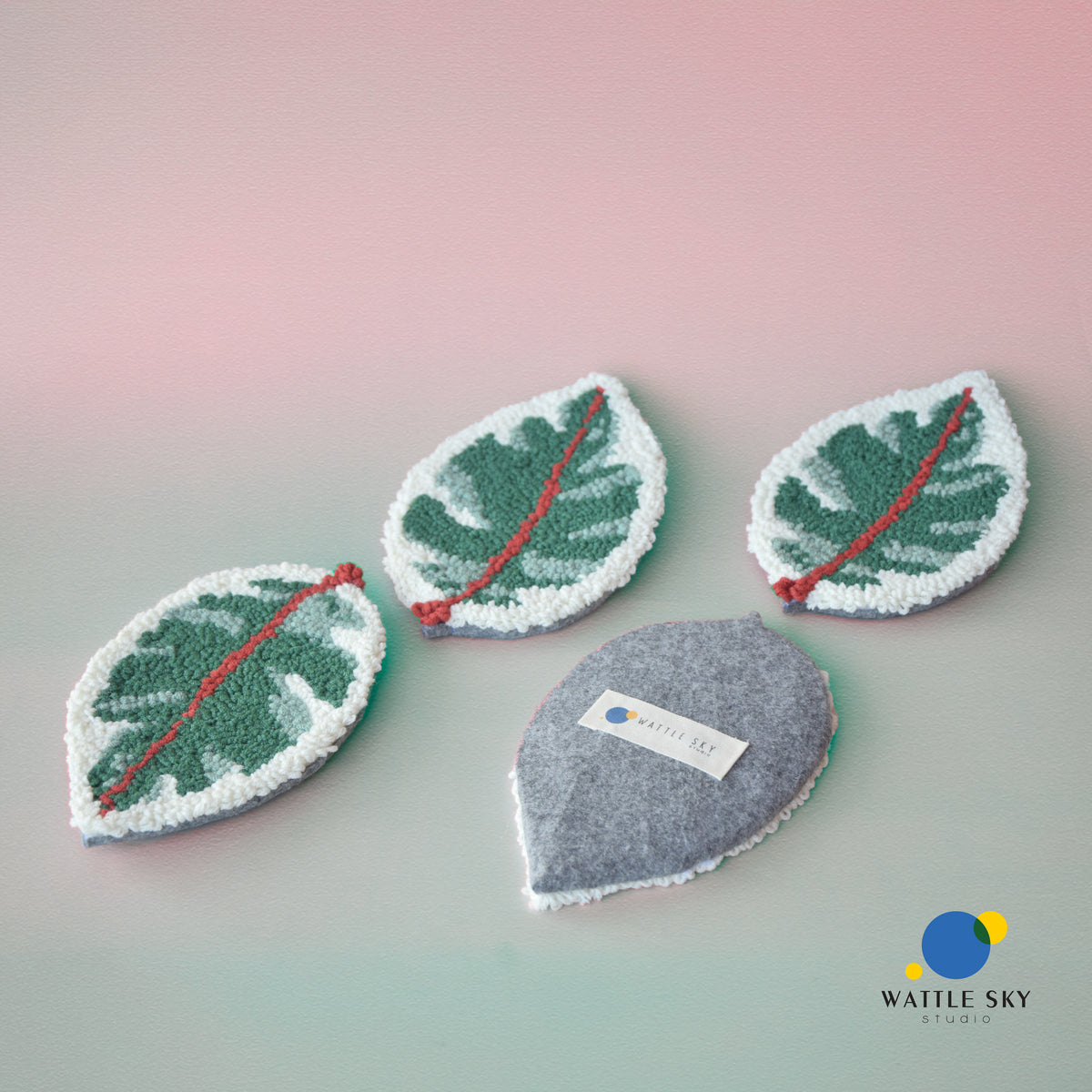 Ficus Leaf Coaster - Punch needle