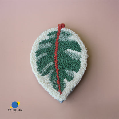 Ficus Leaf Coaster - Punch needle