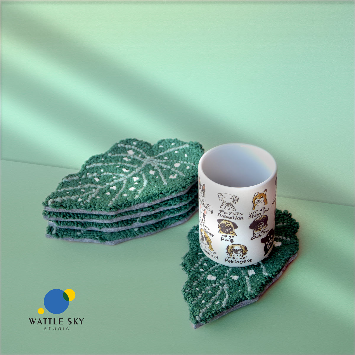 Begonia Maculata leaf - Punch needle Coaster