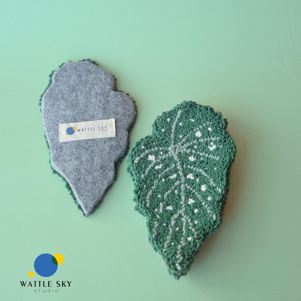Begonia Maculata leaf - Punch needle Coaster