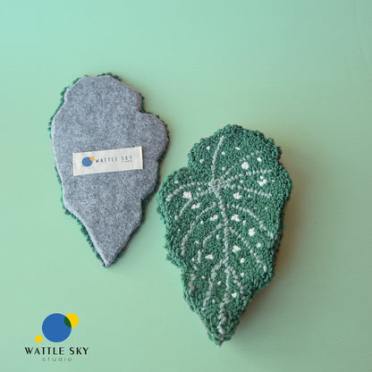Begonia Maculata leaf - Punch needle Coaster